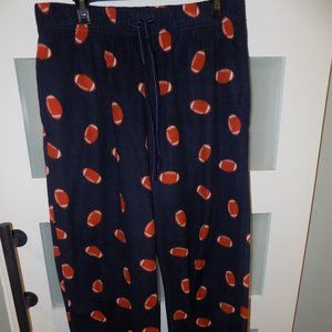 Merona Navy Blue Football Print Fleece Pajama Pants Size L Men's